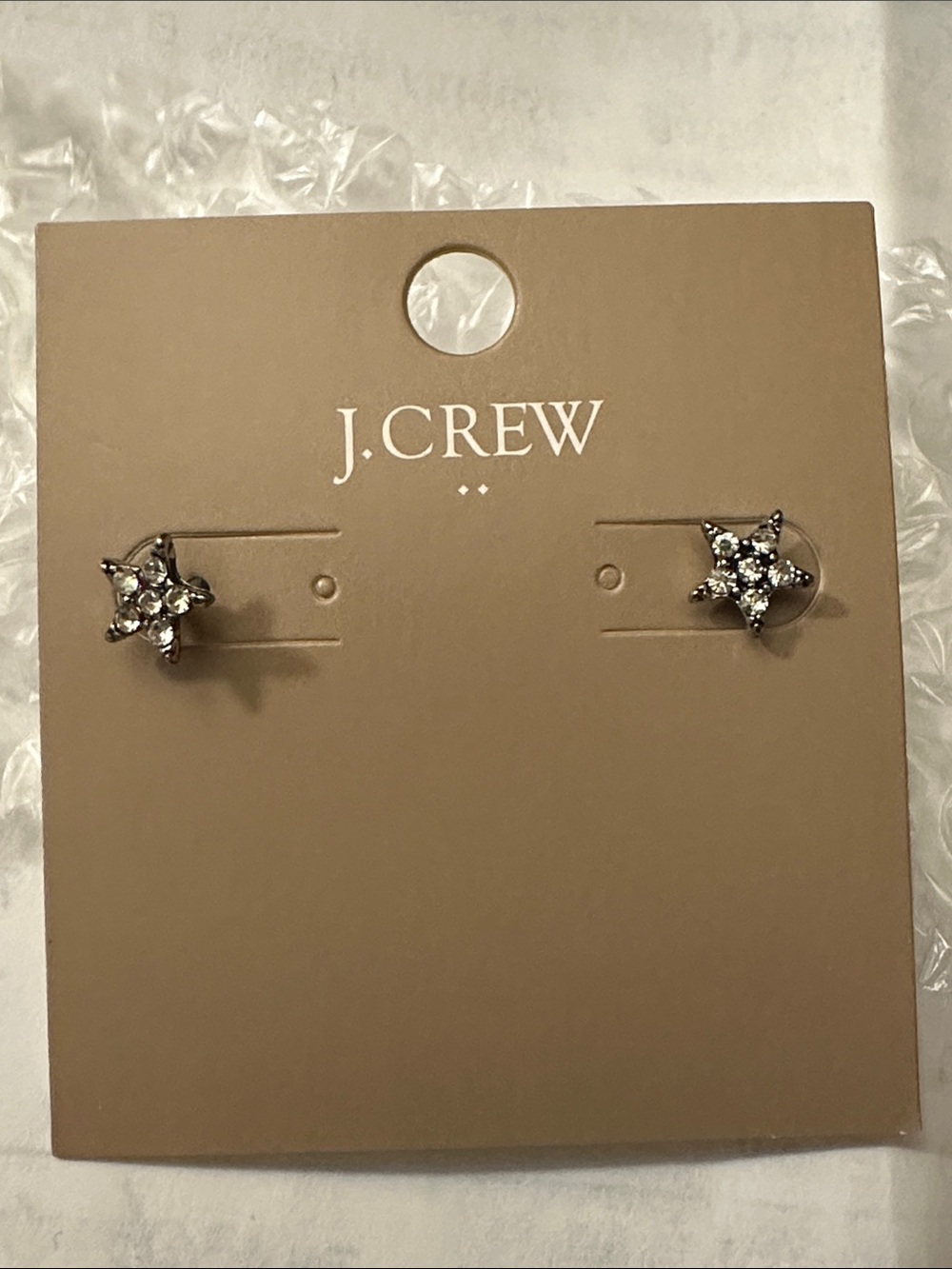 J. Crew Silver Crystal Starburst Stud Earrings